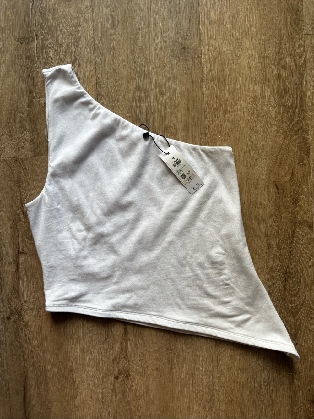 Garage White One-Shoulder Asymmetric Camisole